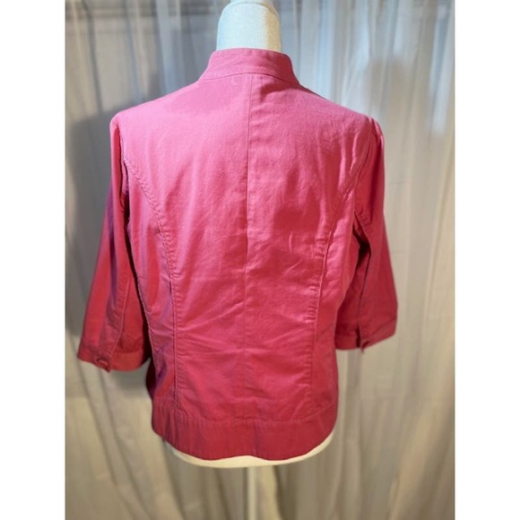 Coldwater Creek Size 14 Pink Jacket 100% Cotton‎ 3/4 Sleeve - Picture 3 of 7